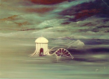 Painting titled "LE TEMPLE" by Catherine Bourgeois, Original Artwork