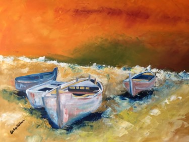 Painting titled "tramonto rosso" by Catena Biagia Ballarino, Original Artwork