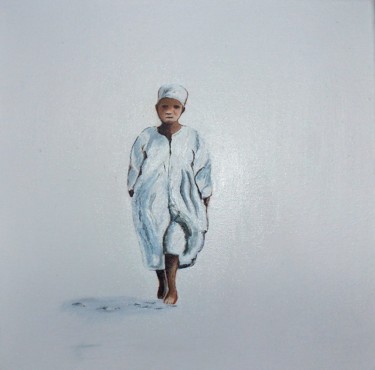 Painting titled "L'ENFANT SEUL" by Catherine Jullien, Original Artwork, Oil