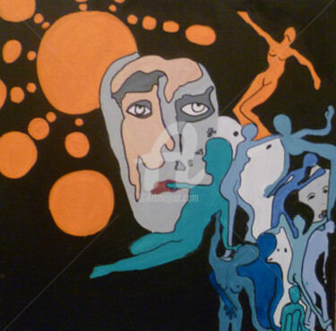 Pittura intitolato "Orange" da Akaa, Opera d'arte originale