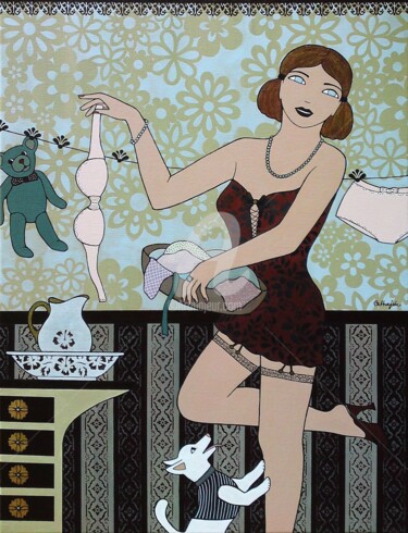 Peinture intitulée "Lola Vandière" par Cathajek, Œuvre d'art originale, Acrylique
