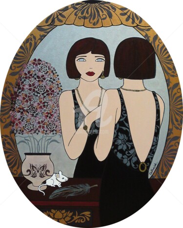 Peinture intitulée "Lizzie Coquette" par Cathajek, Œuvre d'art originale, Acrylique
