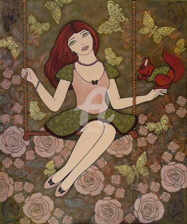 Peinture intitulée "L'Agalanthe" par Cathajek, Œuvre d'art originale, Acrylique