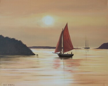 Painting titled "bantry-bay-hooker.j…" by Cathal O Malley, Original Artwork, Oil
