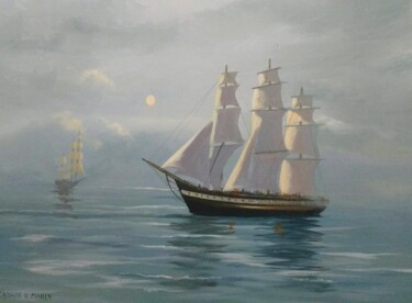 Peinture intitulée "passing-ships" par Cathal O Malley, Œuvre d'art originale, Acrylique