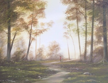 Pintura intitulada "light in the woods" por Cathal O Malley, Obras de arte originais, Acrílico