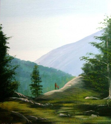 Painting titled "mountain view" by Cathal O Malley, Original Artwork