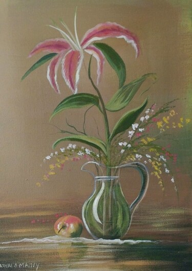 Painting titled "summer-flower" by Cathal O Malley, Original Artwork, Acrylic