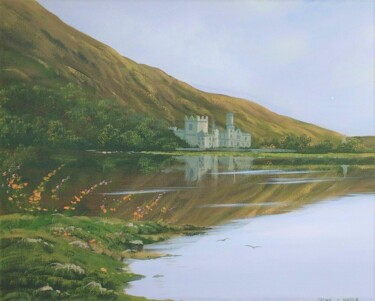 Painting titled "kylemore abbey" by Cathal O Malley, Original Artwork, Acrylic
