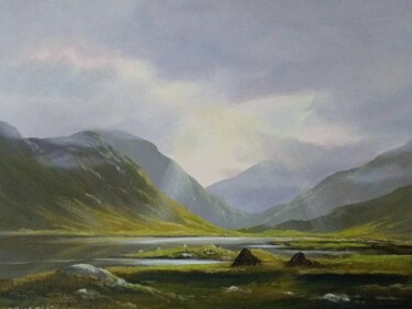 Painting titled "connemara bogland" by Cathal O Malley, Original Artwork, Acrylic