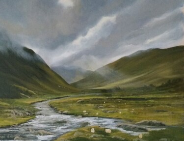 Painting titled "Glenummera river" by Cathal O Malley, Original Artwork, Acrylic