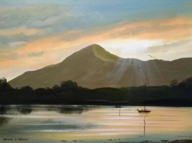 Painting titled "croagh patrick suns…" by Cathal O Malley, Original Artwork, Acrylic
