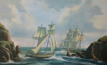 Painting titled "HIGH SEAS" by Cathal O Malley, Original Artwork, Acrylic