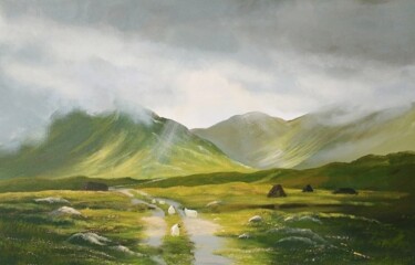 Painting titled "road to connemara 2…" by Cathal O Malley, Original Artwork, Acrylic