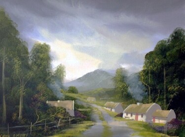 Painting titled "The road home" by Cathal O Malley, Original Artwork, Acrylic