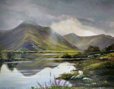 Pintura intitulada "connemara-evening-l…" por Cathal O Malley, Obras de arte originais, Acrílico