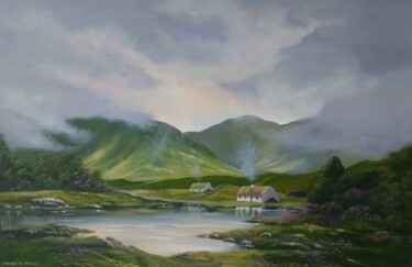 Painting titled "connemara valley co…" by Cathal O Malley, Original Artwork, Acrylic