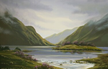 Картина под названием "shades of connemara" - Cathal O Malley, Подлинное произведение искусства, Акрил