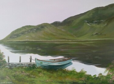 Painting titled "connemara shore" by Cathal O Malley, Original Artwork, Acrylic