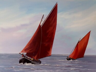 Peinture intitulée "The galway hookers" par Cathal O Malley, Œuvre d'art originale, Acrylique