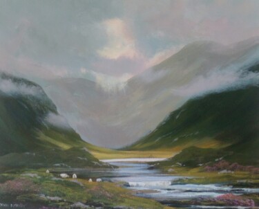 Painting titled "maam valley jan" by Cathal O Malley, Original Artwork, Acrylic