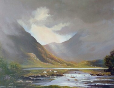 Painting titled "connemara clouds ma…" by Cathal O Malley, Original Artwork, Acrylic