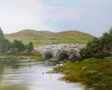 Painting titled "Quiet man bridge may" by Cathal O Malley, Original Artwork, Acrylic