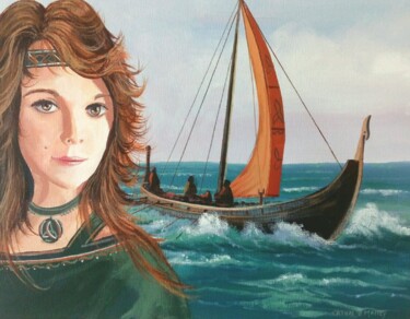 Painting titled "The pirate queen" by Cathal O Malley, Original Artwork, Acrylic