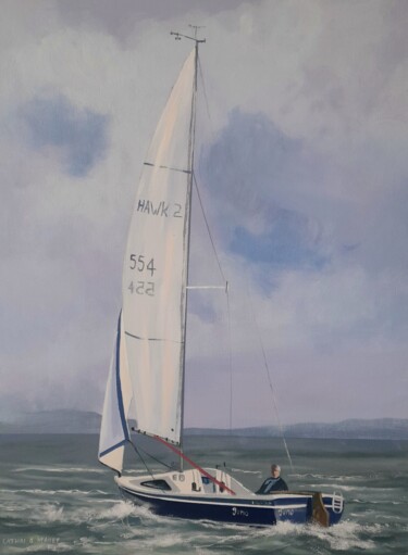 Ζωγραφική με τίτλο "Sailing west" από Cathal O Malley, Αυθεντικά έργα τέχνης, Ακρυλικό