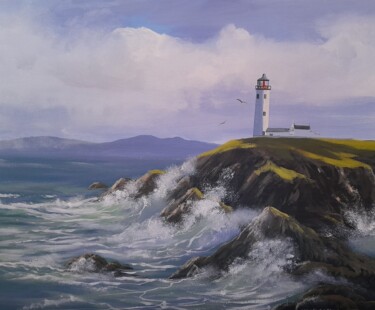 Peinture intitulée "Fanad lighthouse no…" par Cathal O Malley, Œuvre d'art originale, Acrylique