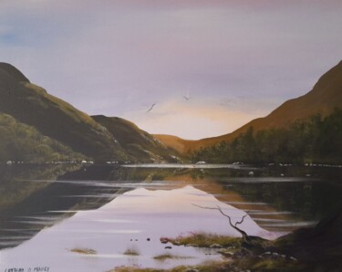 Schilderij getiteld "Glendalough  reflec…" door Cathal O Malley, Origineel Kunstwerk, Acryl