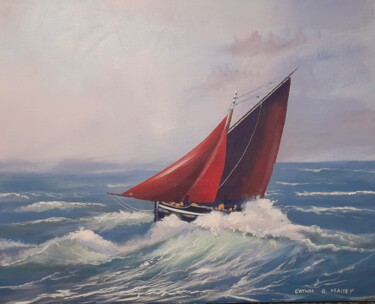 Painting titled "Sailing home mar" by Cathal O Malley, Original Artwork, Acrylic