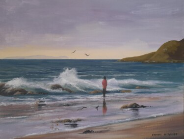 Pintura intitulada "Waves in cleggan" por Cathal O Malley, Obras de arte originais, Acrílico
