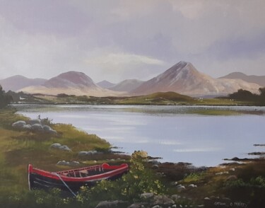 Painting titled "Derryinver  boat" by Cathal O Malley, Original Artwork, Acrylic