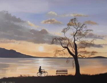 Painting titled "Evening cycle" by Cathal O Malley, Original Artwork, Acrylic