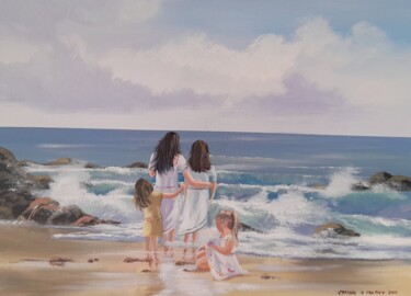 Pintura intitulada "Greetings to the sea" por Cathal O Malley, Obras de arte originais, Acrílico