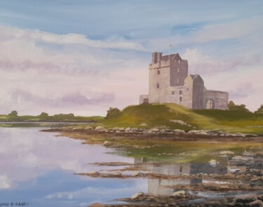 Painting titled "Dunguaire  castle 21" by Cathal O Malley, Original Artwork, Acrylic