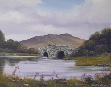 Painting titled "Quiet man bridge in…" by Cathal O Malley, Original Artwork, Acrylic
