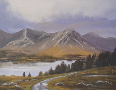 Painting titled "Inagh Valley ,clouds" by Cathal O Malley, Original Artwork, Acrylic