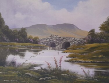 Painting titled "quiet man bridge su…" by Cathal O Malley, Original Artwork, Acrylic