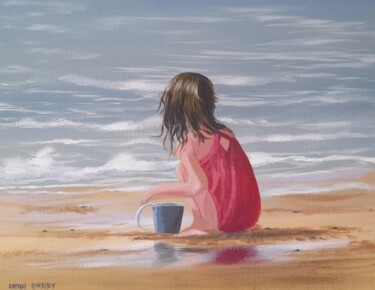 Painting titled "By the beach" by Cathal O Malley, Original Artwork, Acrylic