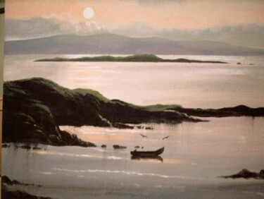 Painting titled "inisturk sunset" by Cathal O Malley, Original Artwork