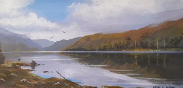Painting titled "Glendalough misty m…" by Cathal O Malley, Original Artwork, Acrylic