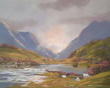 Painting titled "Connemara evening l…" by Cathal O Malley, Original Artwork, Acrylic