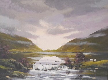 Painting titled "Morning mist" by Cathal O Malley, Original Artwork, Acrylic