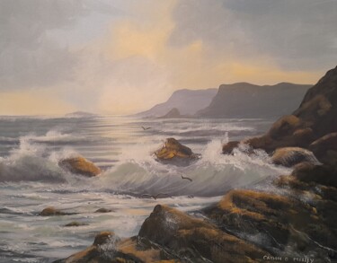 Painting titled "Atlantic storm" by Cathal O Malley, Original Artwork, Acrylic