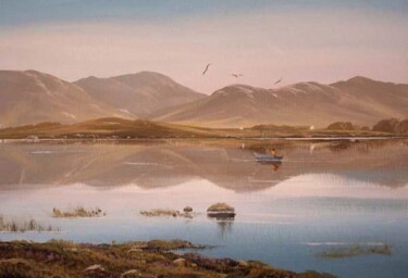 Painting titled "lake scene ,inagh v…" by Cathal O Malley, Original Artwork