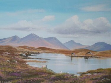 Pintura intitulada "connemara bogland" por Cathal O Malley, Obras de arte originais