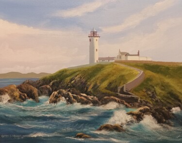 Painting titled "Lighthouse at fanad" by Cathal O Malley, Original Artwork, Acrylic