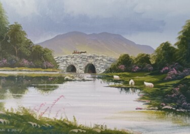 Pintura intitulada "The quiet man bridge" por Cathal O Malley, Obras de arte originais, Acrílico